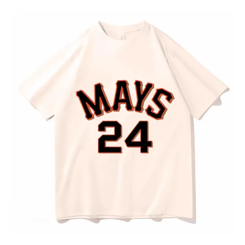 

Baseball Willie Mays Print Man T-Shirts Graphic Street Tees High-Quality Sports Tees Clothing Cute Hip Hop Short Sleeve Costumes