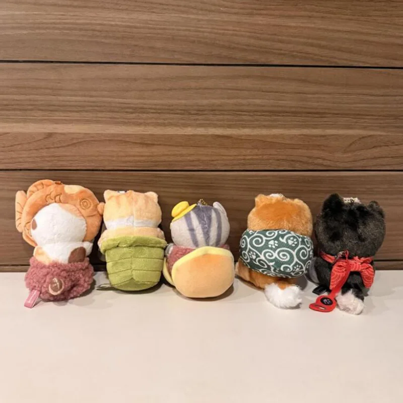 Japanese Style Mofusand Shark Cat Plush Keychain Cartoon Potted Cat Plush Toy Backpack Zipper Decoration Friend Birthday Gift
