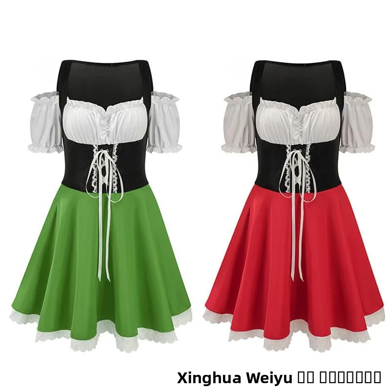 

Новинка 2023 года, пивной костюм большого размера, Mh, фестиваль пива, карнавальный бар, наряд для девочек, женский этнический сценический костюм, весенний