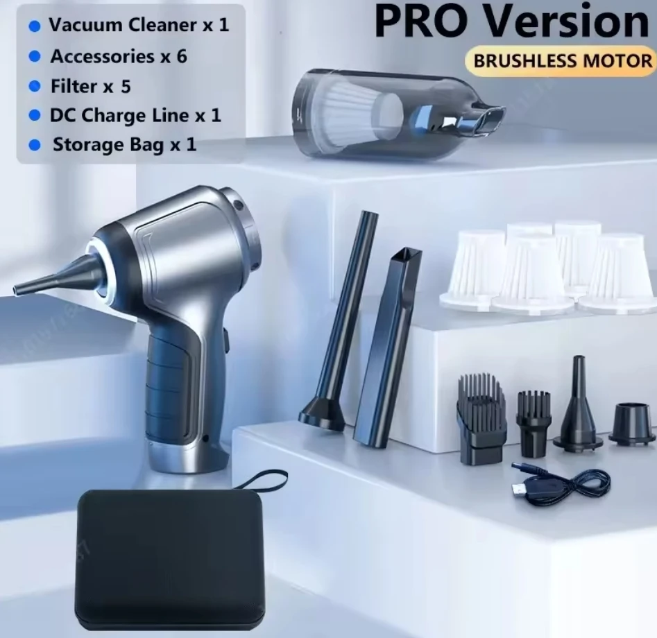 Two Versions Multi-Function 6000PA/10000PA Cyclone Car Vacuum Cleaner 2 in 1 Function Air Vacuum and Air Blow Cleaner view 3