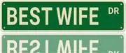 

Best Wife Street Signs, Hwife Decor Hwife Sign Wife Gift, Wall Decor for Home/Driveway/Man Cave/Bar, Quality Metal Signs 16x4 In