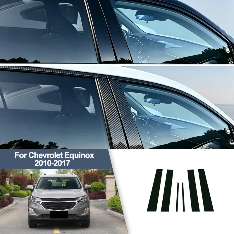 For Chevrolet Equinox 2010-2017 B/C Pillar Post Stickers PC Window Middle Pillar Trim Decorative Car Exterior Protect Parts