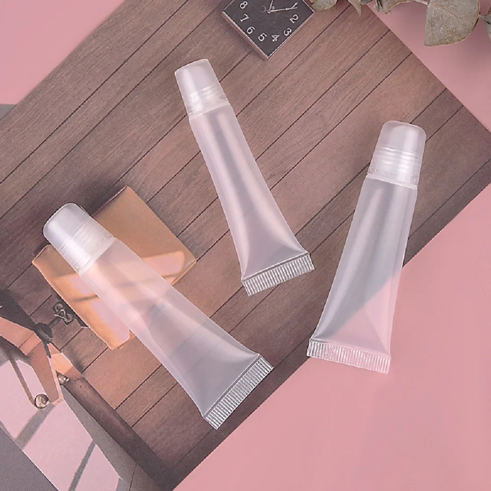 Großhandel 5ml 8ml 10ml 15ml Klare Quetschflasche für Lipgloss, Kunststoff-Lipgloss-Weichtube, Kosmetikverpackungsbehälter – Detail 3