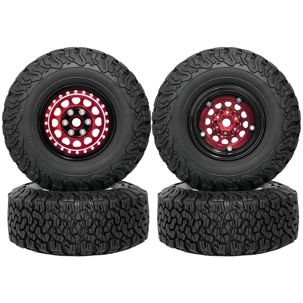 RC width: 1.57 inches (40 mm). 2.2 wheel rim/tire adjustable offset. 4-piece set, suitable for TRX4 SCX10 off-road vehicles.