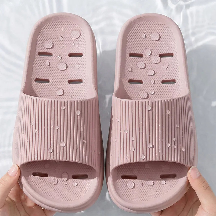 

New Women Summer Bathroom Slippers Men Indoor Non Slip Shower Shoes Soft EVA Light Quick Drying Bath Slides Couples Home Sandals