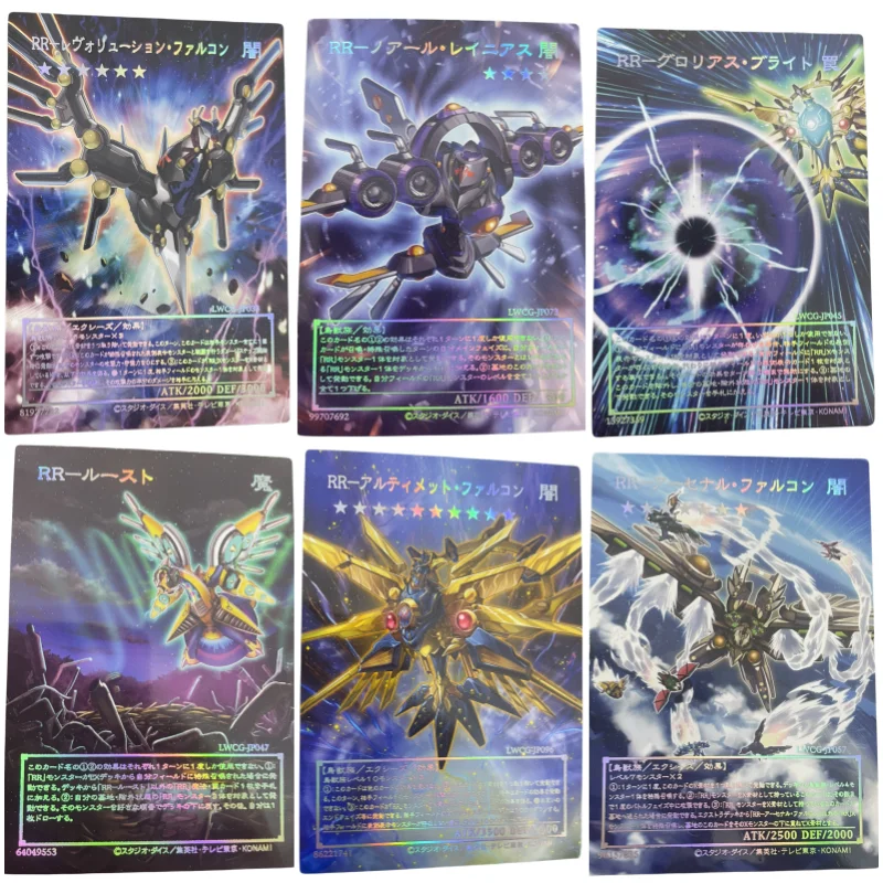 Yu Gi Oh Cards Raidraptor-Rise Falcon Bloom Vulture Anime Game Self Made Laser Relief Collection Full Picture Cards DIY Toy Gift