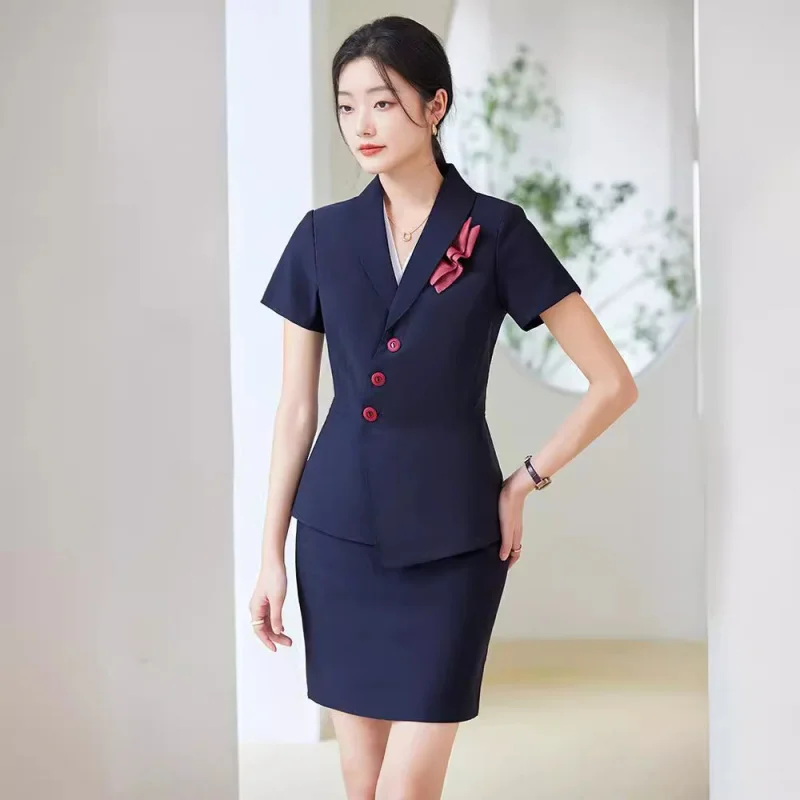 

Professional Suit for Women Spring Summer Fashionable Elegant Goddess Style Formal Suit Hotel Front Desk Workwear Waiter Uniform