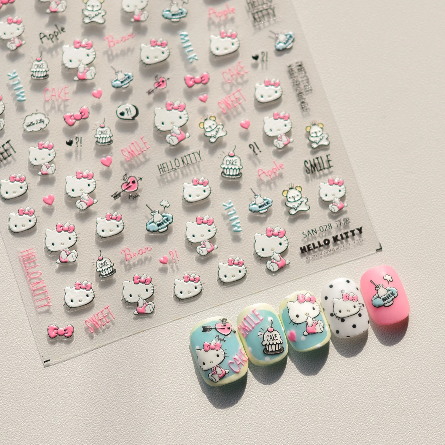 

Sanrio Family Anime Nail Decor - 5D Embossed Stickers, Kawaii Hello Kitty/Kuromi/My Melody/Pochacco Designs | BFF Gift