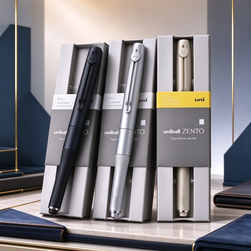 New uni Limited Edition Uni-ball ZENTO Magnetic Clasp Metal Gel Pen 0.38mm 0.5mm Black Ink Japanese Stationery Signature Pen