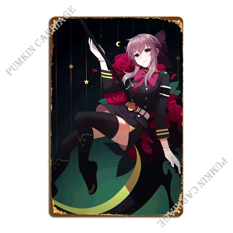 

Hragi Shinoa Серафим металлическая табличка плакат Настенный декор пещера дизайн фреска жестяная вывеска плакат
