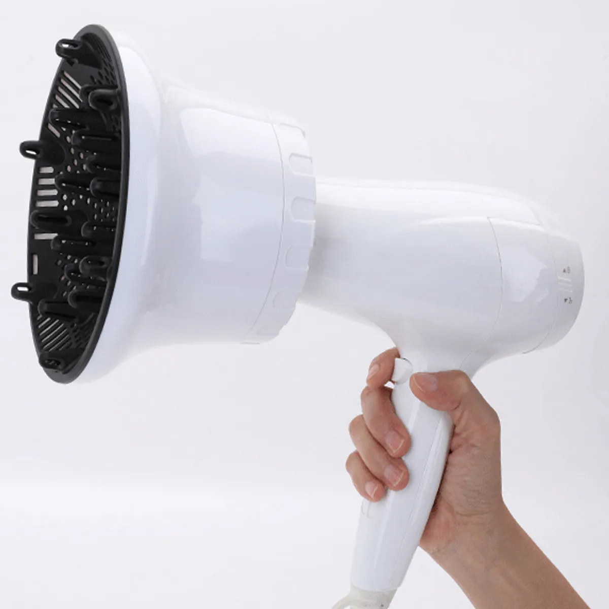 

Насадка-диффузор для фена, белая, из термостойкого пластика, глубокая чаша для укладки кудрявых, волнистых и прямых волос