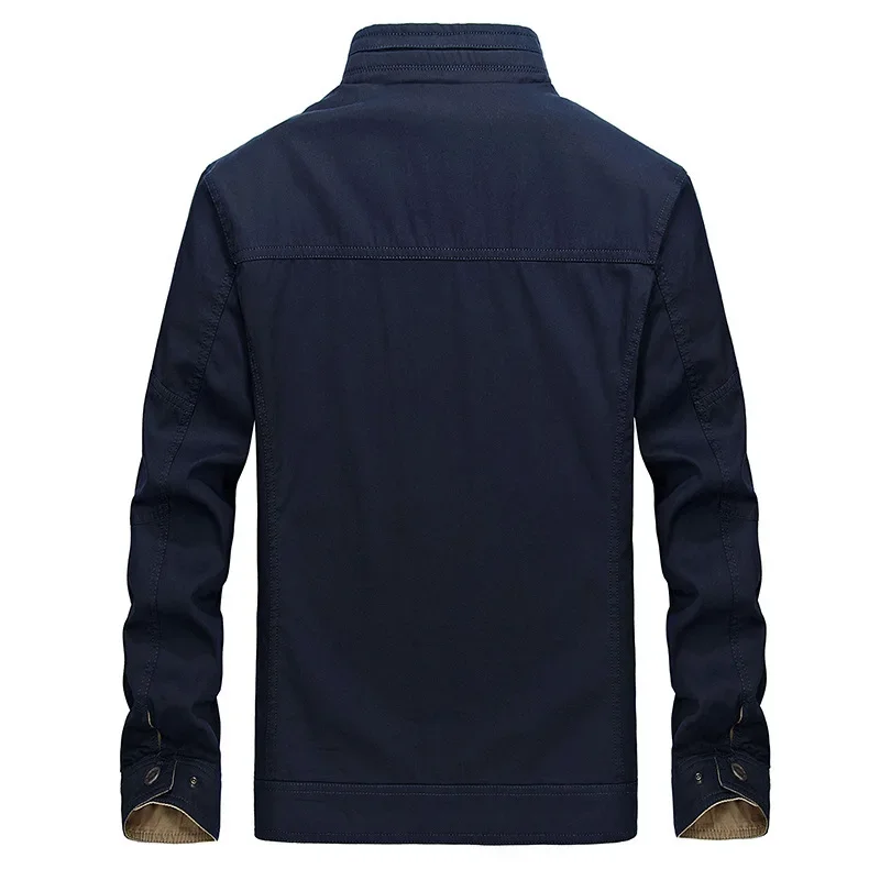 Chaqueta informal de doble uso para Hombre, prendas de vestir de algodón 100%, cortavientos de negocios, talla L-5XL, primavera y otoño