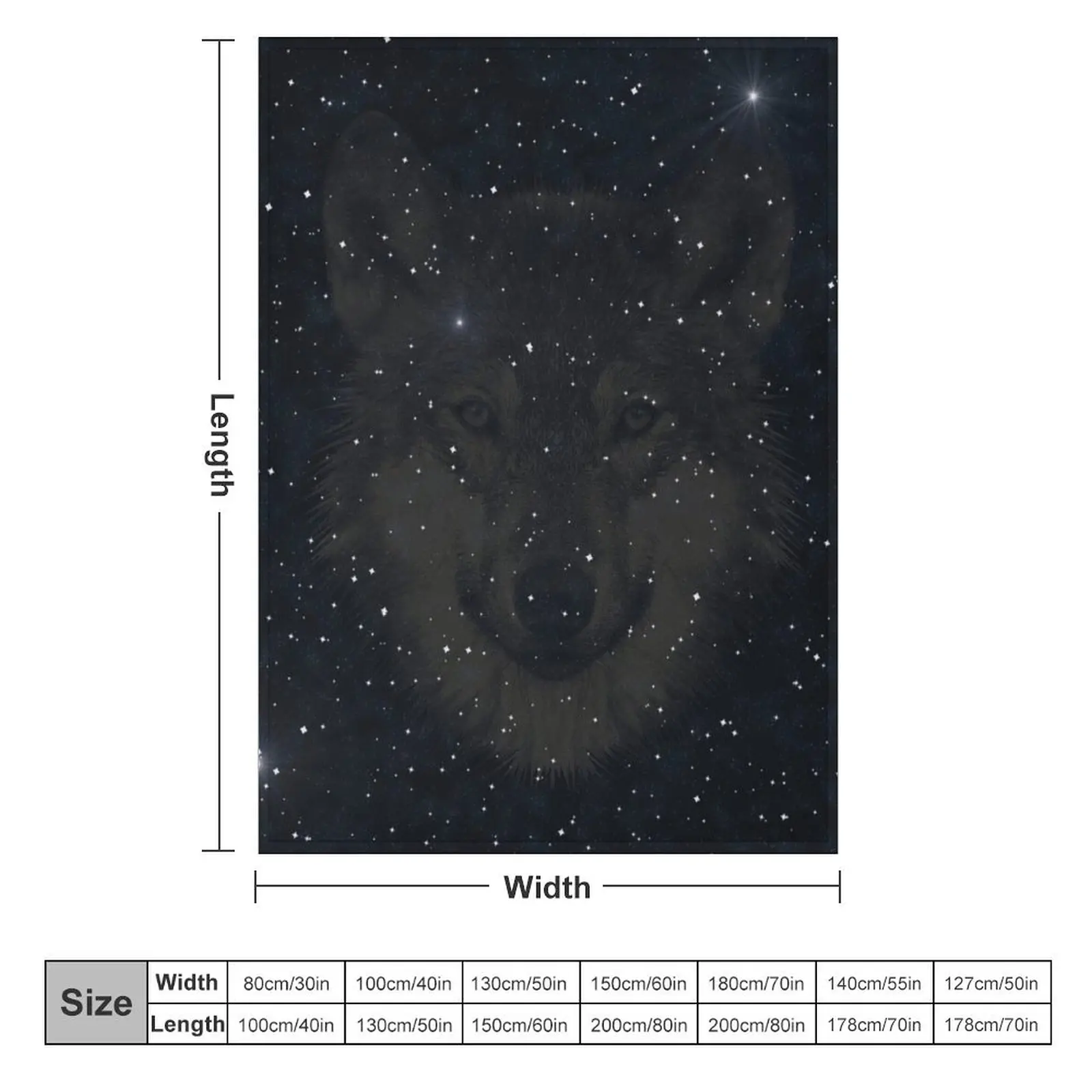 Wolf head night pattern, star pattern, original wild animal designs Throw Blanket Sleeping Bag blankets and throws Blankets