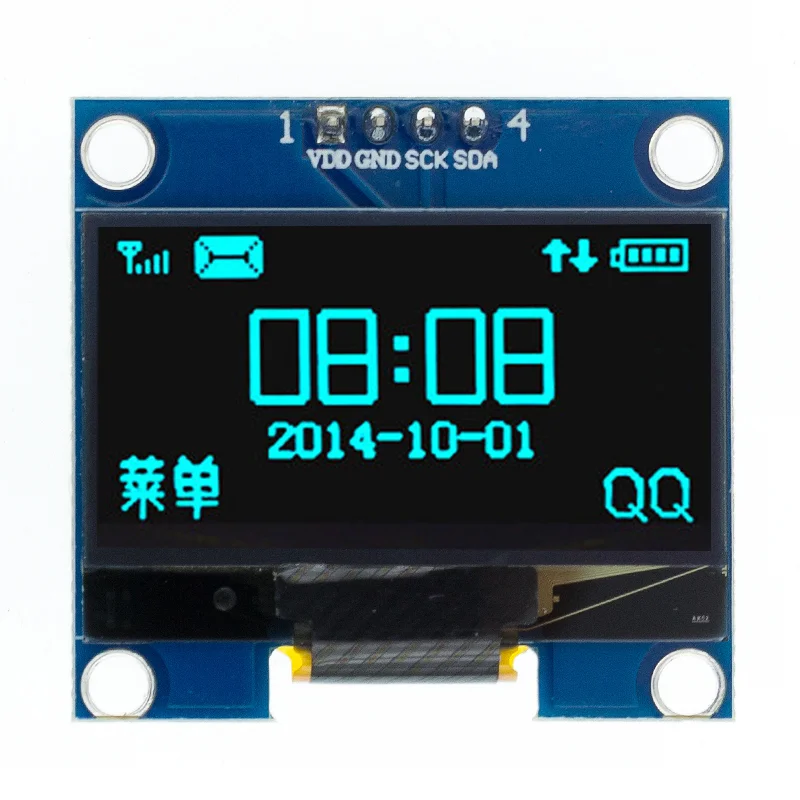 Imagem -06 - Módulo de Exibição do Módulo Led Oled Spi Iic I2c Comunicar Branco Cor Azul Lcd 128x64 Módulo de Exibição Led