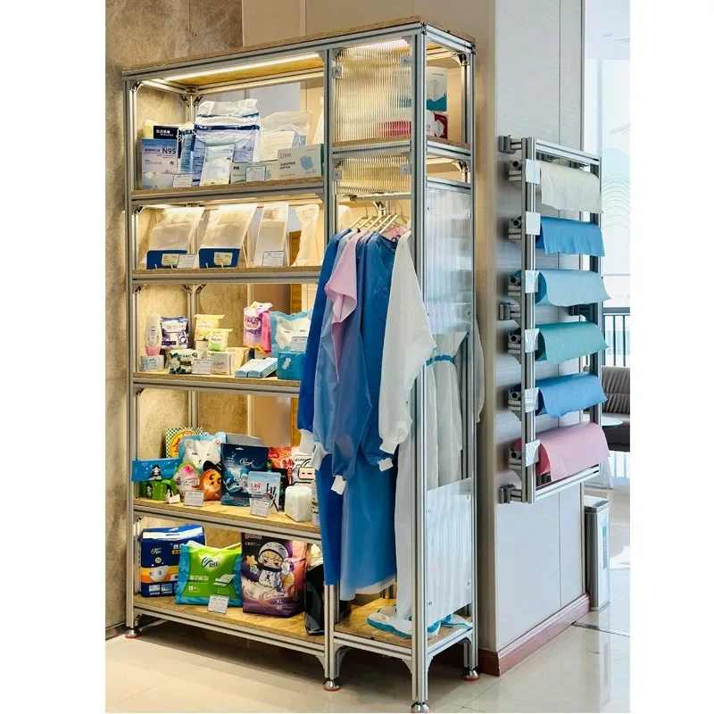 Simple Display Cabinet Multi-layer Shelf Bookshelf Shoe Rack Bag Storage Display Rack Aluminum Profile Display Cabinet