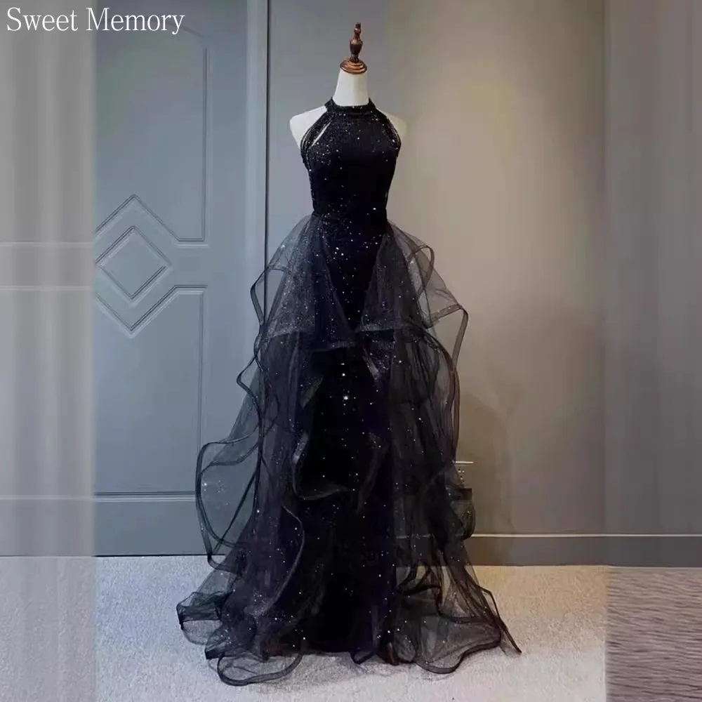 

D4171 Customized Black Halter Evening Dress Sweet Memory Elegant Women Birthday Party Gown Homecoming Christmas Ball Gown