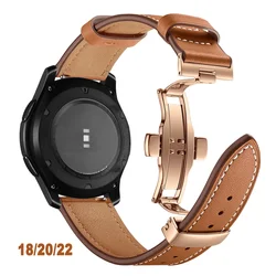 Genuine Leather Band 18mm 20mm 22mm Replacement Strap Sport Wristband Bacelet Butterfly Buckle Quick Release Watches Accessories