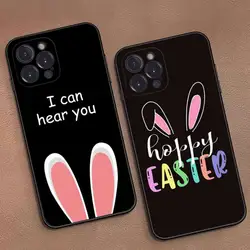 happy easter kawaii rabbit ears Phone Case For iPhone 14 11 12 13 Mini Pro Max 8 7 6 6S Plus X SE 2020 XR XS Funda Case