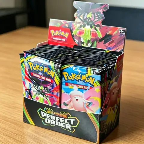 Pokemon English TCG Mega Evolution Perfect Order Booster Box Rare Holographic Trading Cards Collectible Card Collection Gift
