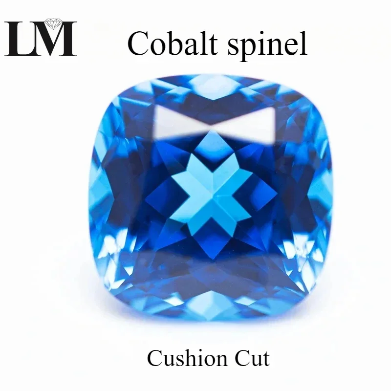 Cobalt Spinel VVS1 Square Cushion Blue Demon Gemstone Charms Beads for Diy Jewel Making Materials Selectable AGL Certificate