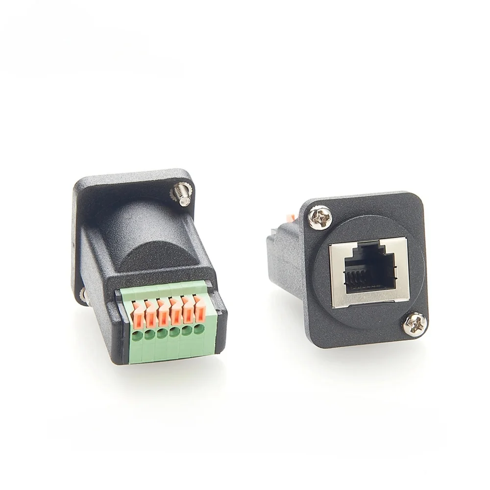 RJ12 6P6C To Solderless Terminal Block Adapter D-type RJ12 Female To Spring Terminal Block Adapter RJ12 to Screw Terminal Block