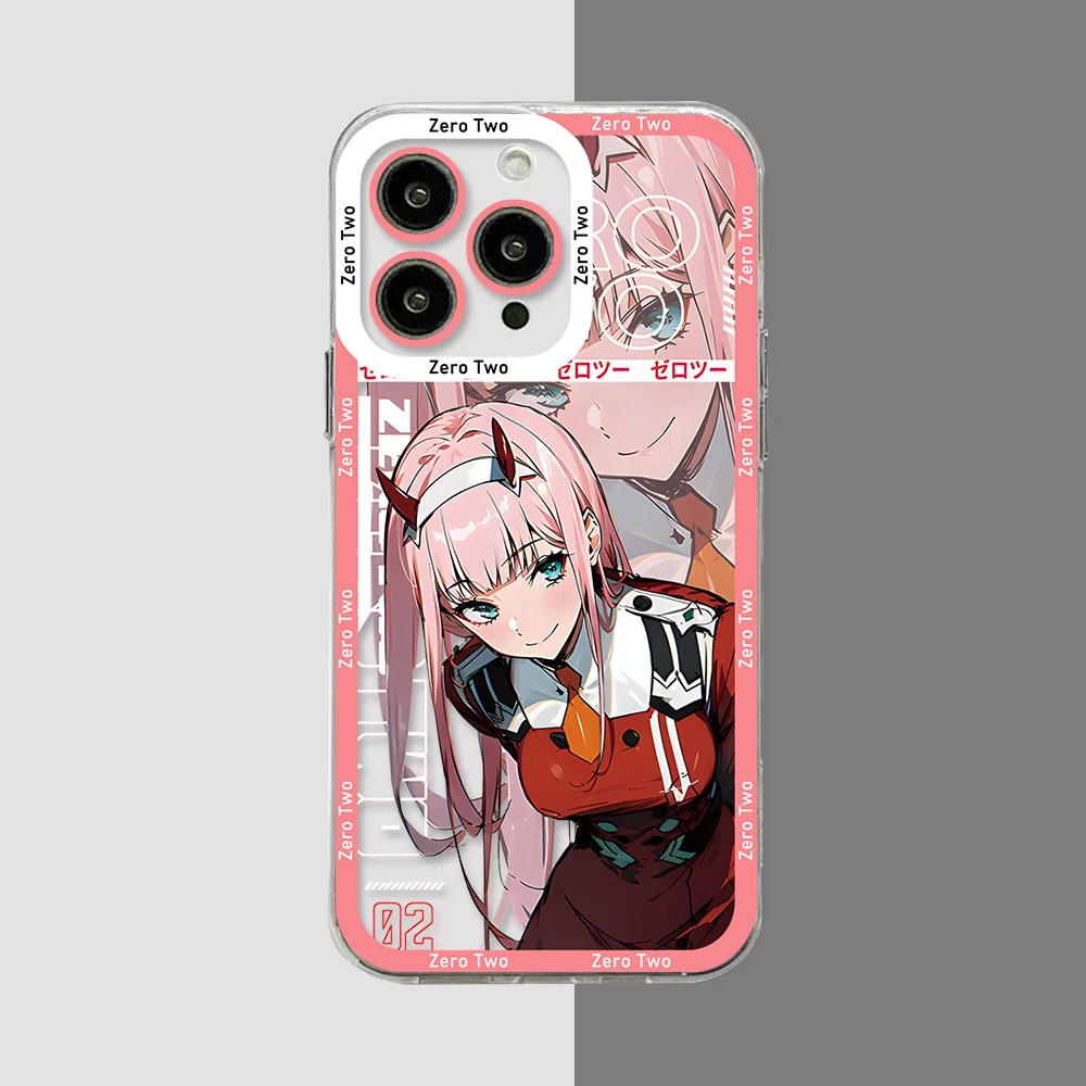 DARLING in the FRANXX ZERO TWO Phone Case per iPhone 15 14 13 12 11 Mini Pro Max X XR XSMax 6S 6 7 8 Plus SE20 Cover trasparente