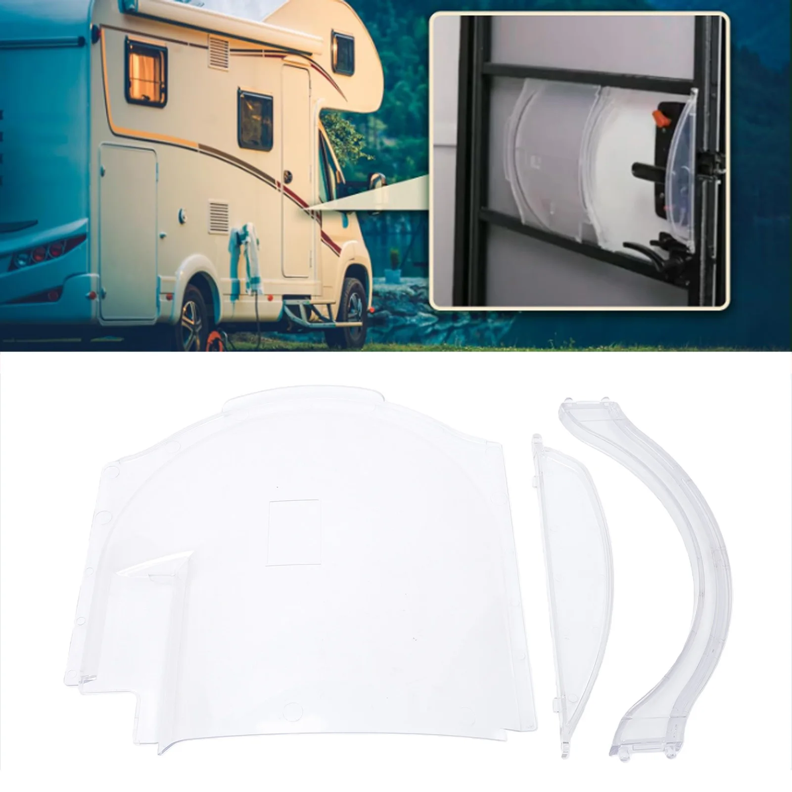 RV Sliding Door Panel Kit Screen Door Bubble Slider Kit 4814-00 Transparent 3 in 1 Design RV Screen Door Slider Kit