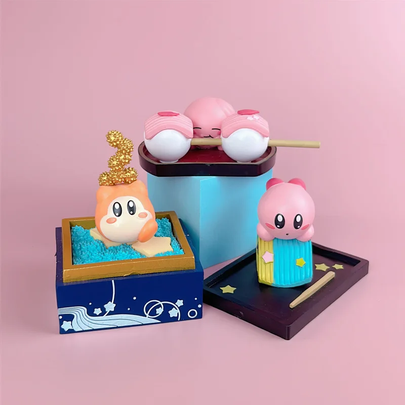 3pcs/set Game Kirby Waddle Dee Q Version kawaii Action Figure PVC model Statue Toys Car ornament decoration Collectible Gifts