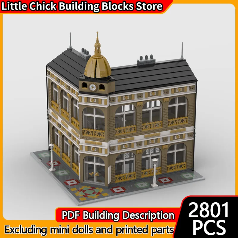 City Street View Model MOC Building Bricks Gallery Architecture Modular Technology Children Holiday Gifts Assemble Toys Suit