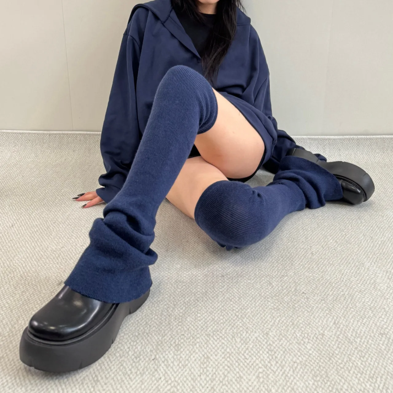 Hot New Autumn Winter Girl Tall Leg Warmers Lolita Maid Cosplay Loose Socks Knitting Keep Warm Leg Sleeve Stockings Hose Flared