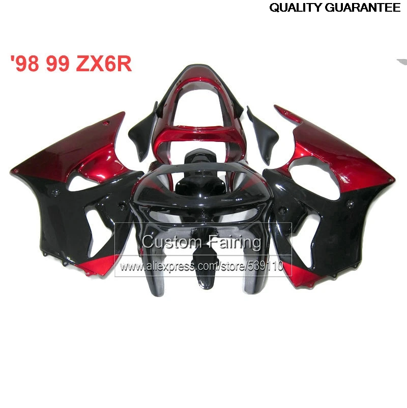 

Full set Motorcycle fairings for Kawasaki zx6r red black 98 99 1998 1999 Ninja 636 zx 6r fairing kit LP19