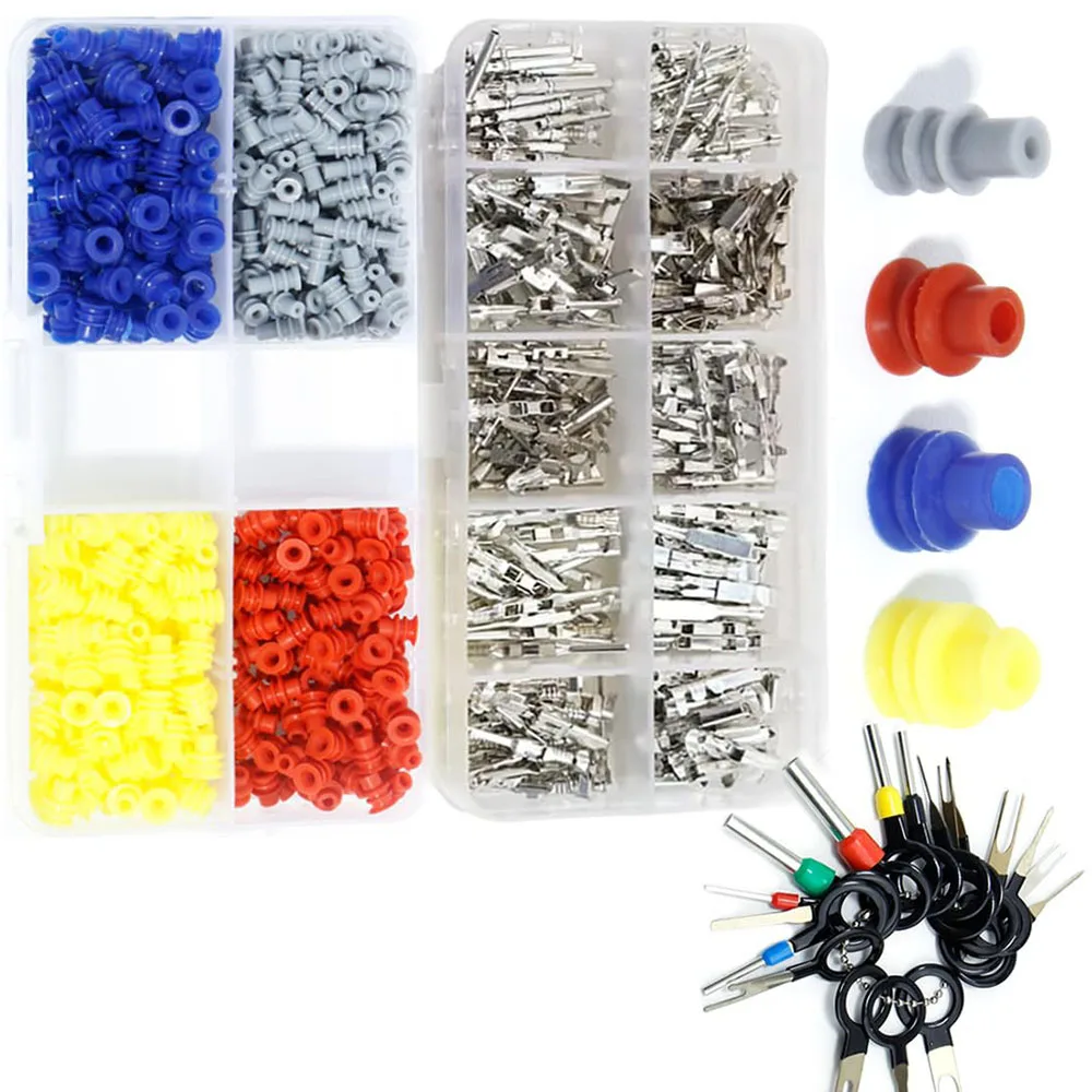 600PCS 1.0/1.5/3.5mm Electrical Terminal Connectors, Automotive Wire Pin Disassembly Kit, Non Insulated Male and Female Crimping