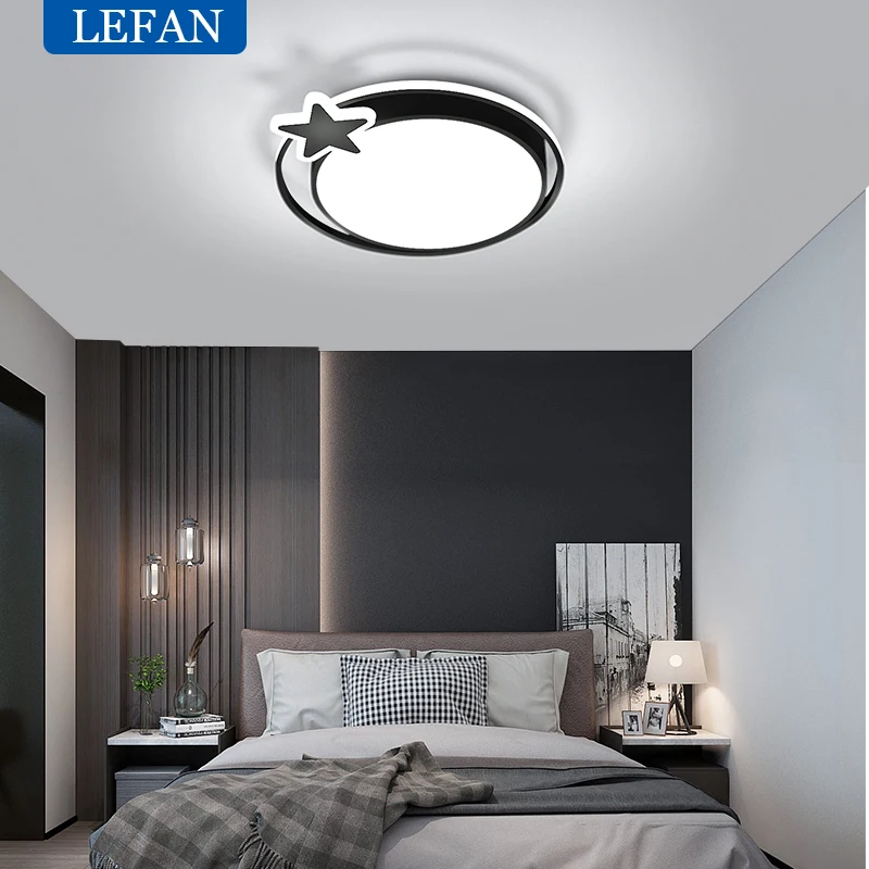 Imagem -03 - Modern Black Led Lâmpadas de Teto Luzes do Lustre Decoração de Casa Interior Sala de Estar Luminárias de Quarto