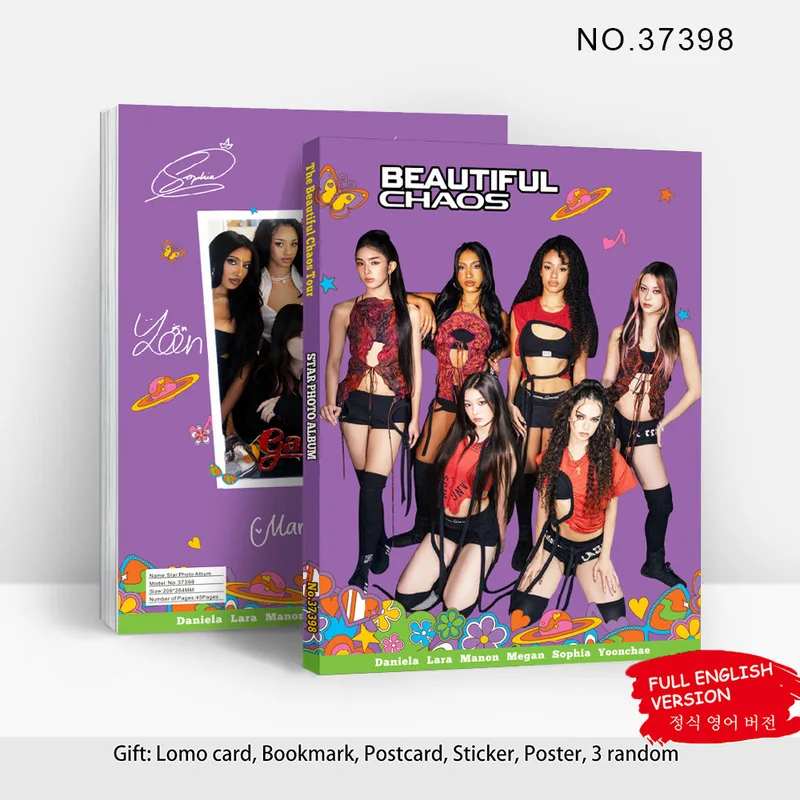 

Skzoo Katseye Beautiful Chaos High Definition Photobook Album With 3 Random Lomo Card Bookmark Postcard Sticker Poster For Fans