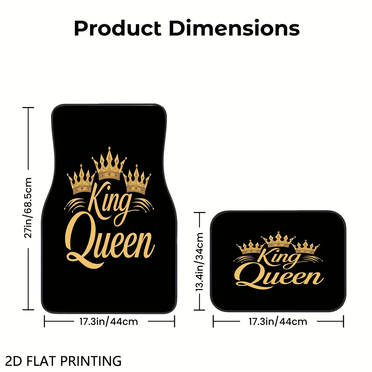 Deluxe Car Floor Mats Available In 2pcs Or 4pcs Sets For Kings And Queens, Featuring A Non-Slip Design Suitable For All Weather