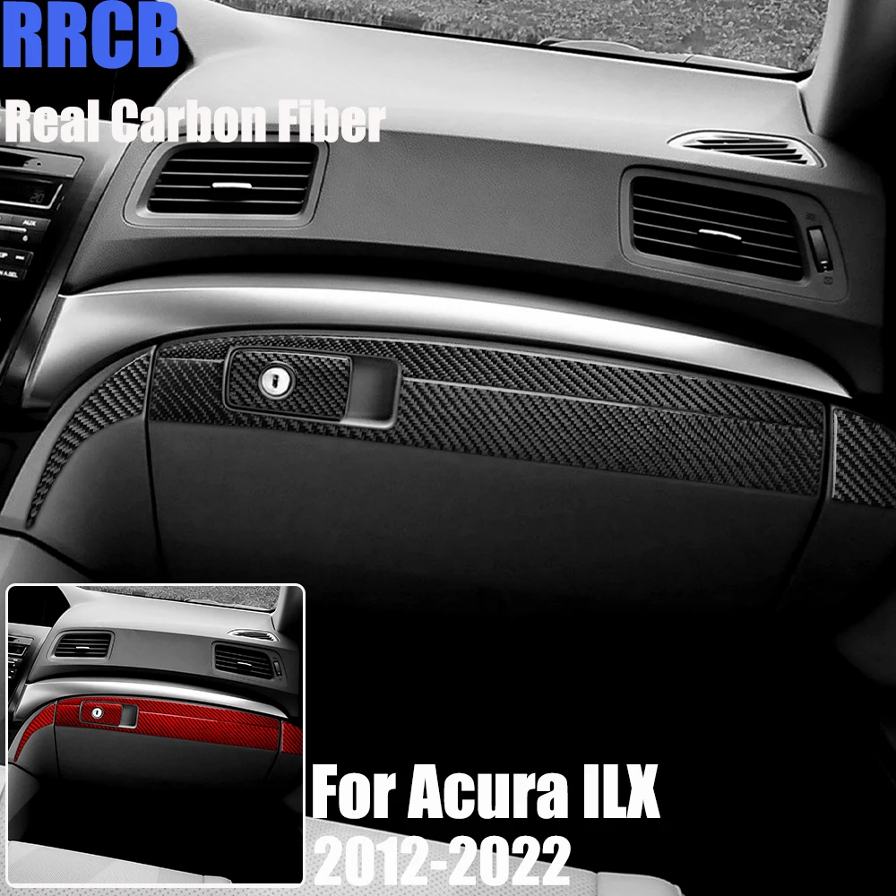 

Набор аксессуаров для автомобиля из настоящего карбона: мягкие наклейки для отсека для перчаток для Acura ILX 2012-2022 годов