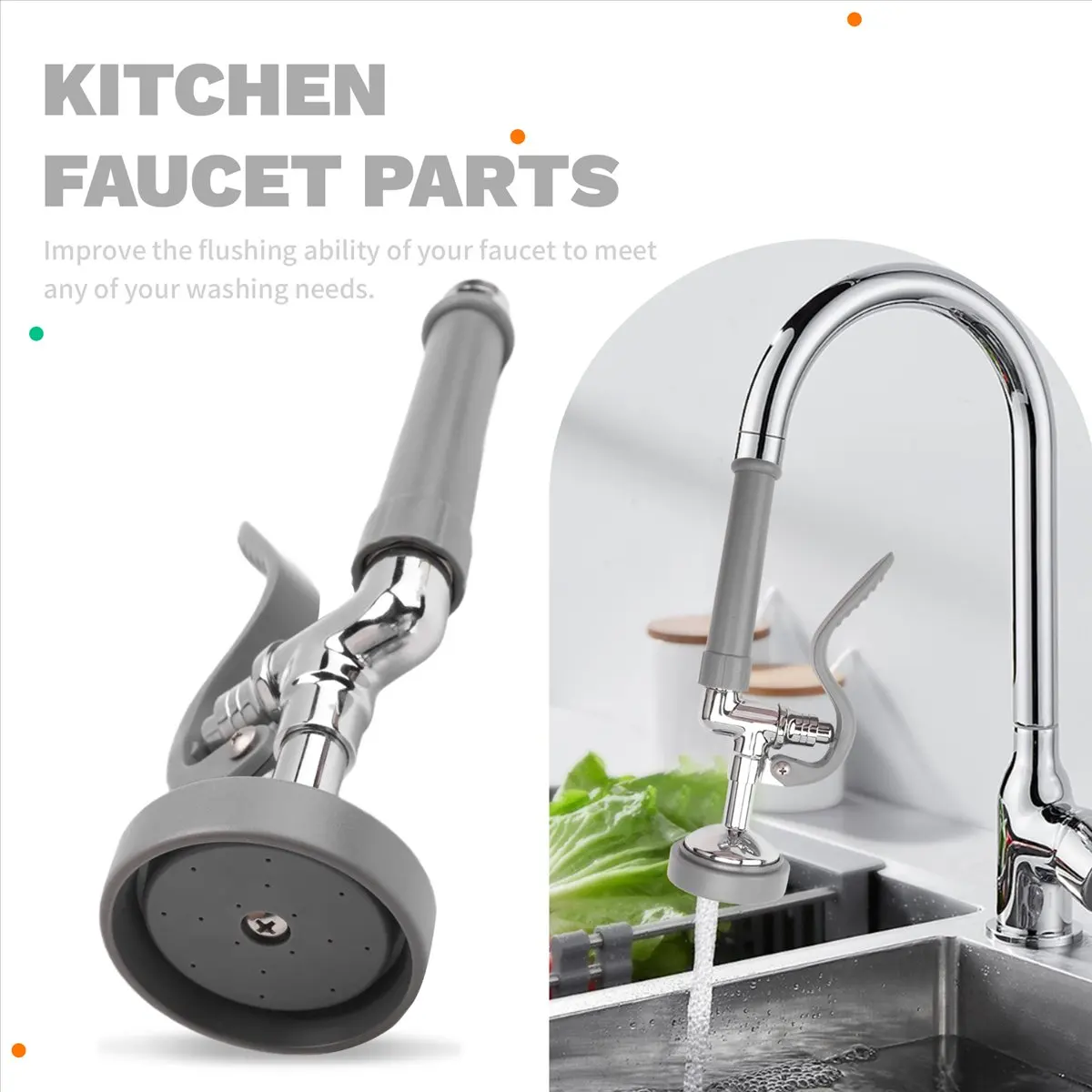 Goodprice Kitchen Sink Sprayer Head, 1.42GPM Valve Dish Sprayer Nozzle with Ergonomic Handle, Faucet Parts for Kitchen Sink