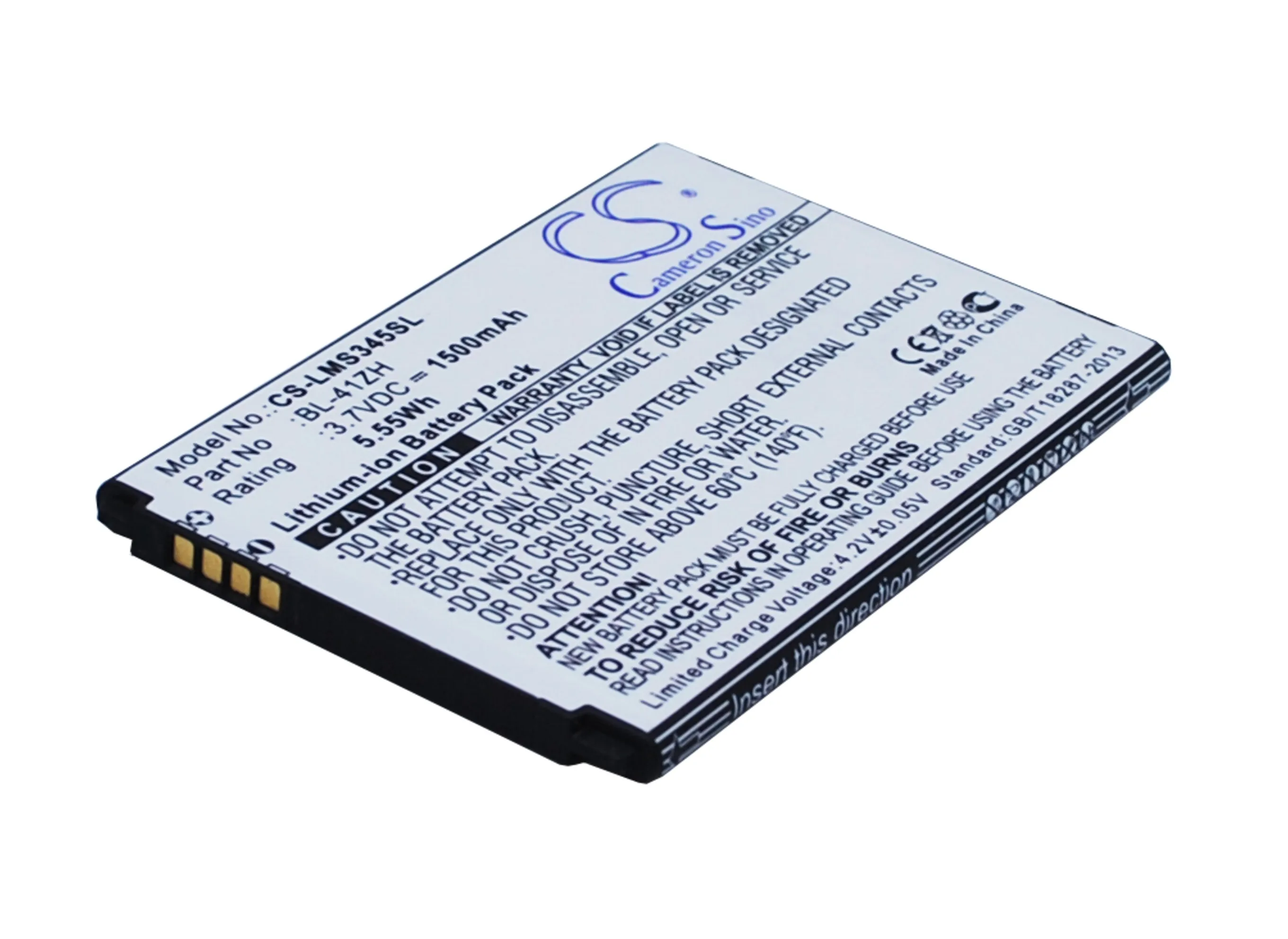 CS BL-41ZH 1500mAh batteries for LG Optimus C40 Optimus L50 Leon Leon 4G H340N L Fino D290 D290N L50 D213 Li-ion 3.7V 5.55Wh