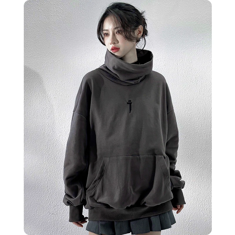 

Unisex Spring Turtleneck Sweatshirts Techwear Function Hoodie HipHop Streetwear Pullover Harajuku Men's clothing Oversize HipHop