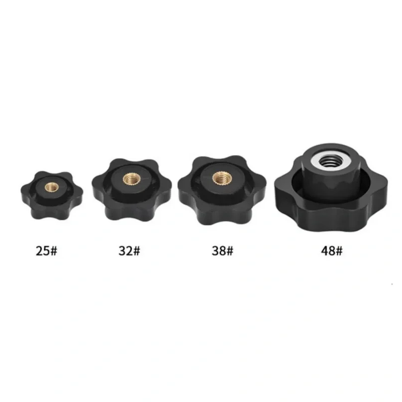 Black White Plastics Plum Hand Tighten Nut M4 M5 M6 M8 M10 M12 Handle Thread Star Mechanical Thumb Nut Clamping Knob Manual Nuts