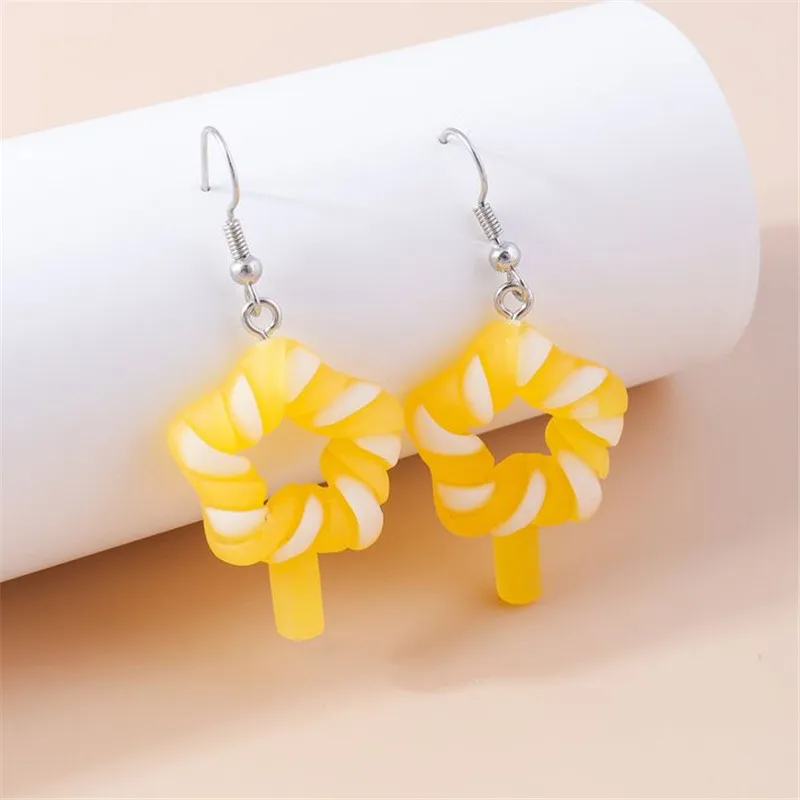 Aihua 30 Farben süße süße Lutscher-Ohrringe aus Kunstharz für Frauen, lustige Simulation, Lebensmittel, Süßigkeiten, Lutscher-Ohrringe, Schmuck, Geschenke – Detail 32