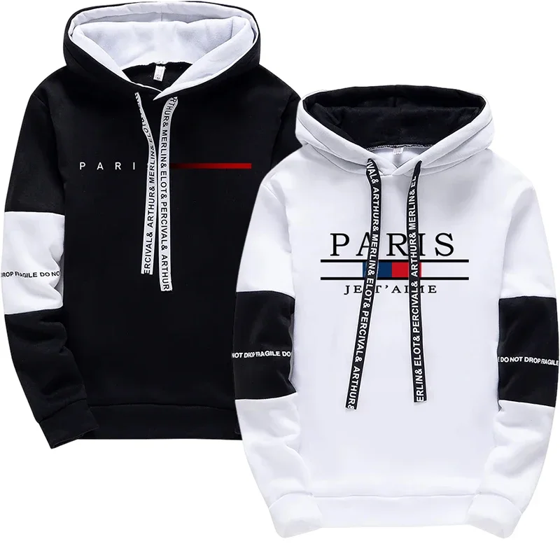 

Парижские модные толстовки для мужчин, высококачественные толстовки с капюшоном и длинными рукавами, всесезонные повседневные повседневные спортивные пуловеры, мужская одежда