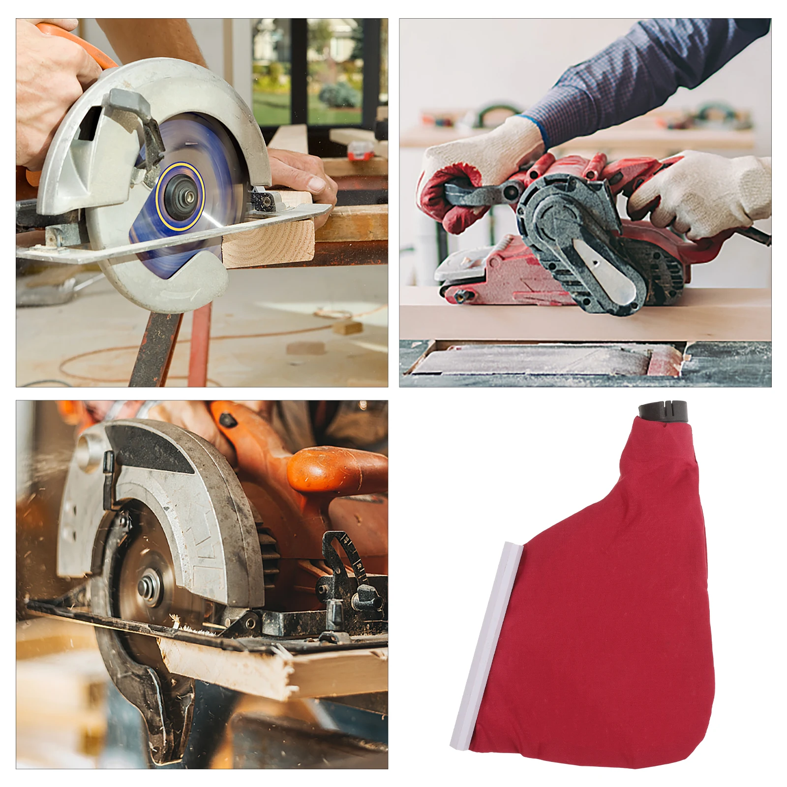 

Sanding Machine Dust Bag 4'' Fabric Collection Bag With Zipper For Workshop Cutting Tools Replacement Dust Collector Bags