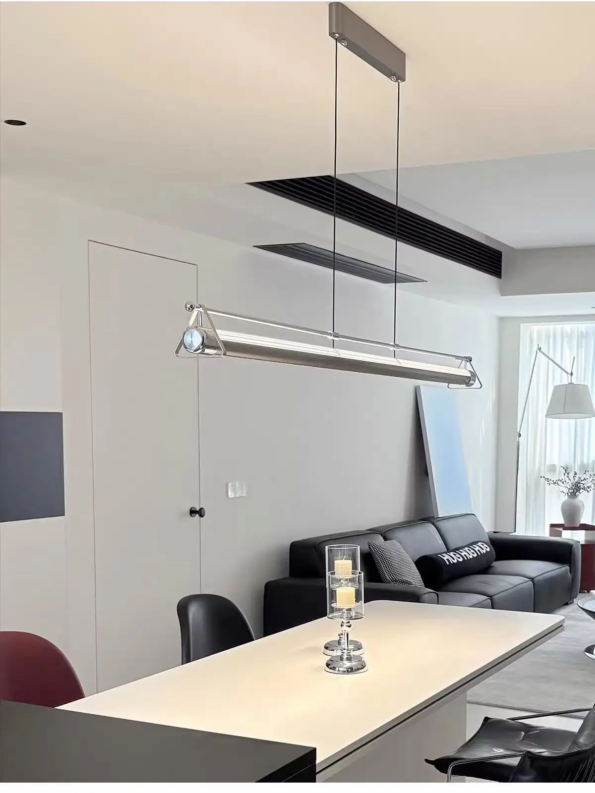 Mechanical Light Lamp 2026 New Modern Simple High-End Creative One-Word Long Bar Island Restaurant Chandelier