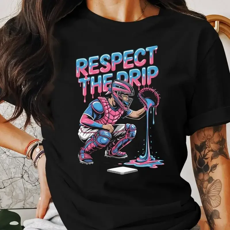 28 Respect The Drip T-shirt Baseball Catcher Sport Unique Te
