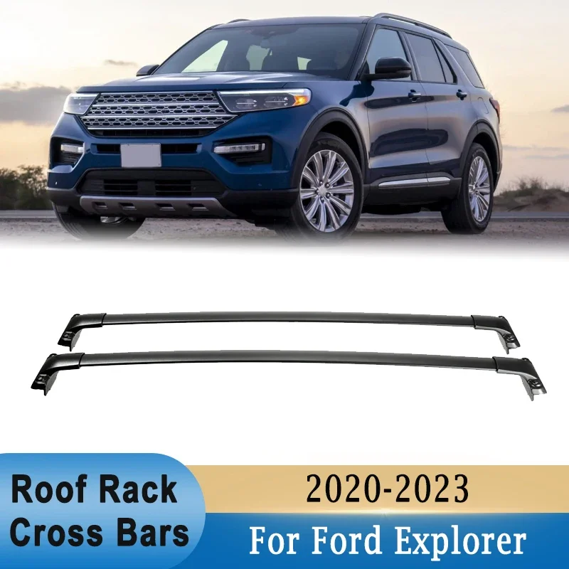 Roof Rack Cross Bars for Ford Explorer 2020-2023 Aluminum Car Roof Top Cargo Luggage Carrier Rack Holder Crossbars 75kg Load