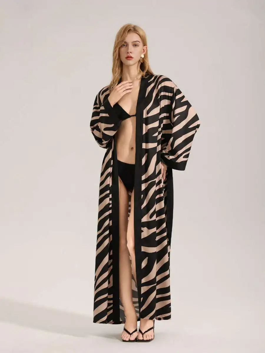 women's-pearl-lace-long-sleeve-chemise-nightgown-summer-home-clothes-zebra-pattern-silk-chiffon-sleepwear-robe-home-clothes