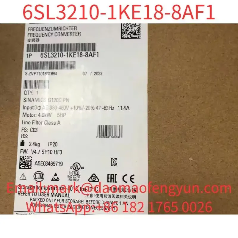 6SL3210-1KE18-8AF1 Brand New SINAMICS G120C RATED POWER 4,0KW