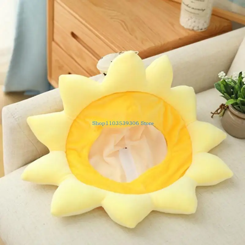 400A جميل الكرتون الأصفر عباد الشمس أفخم قبعة مضحك محشوة اللعب القبعات الدافئة قبعة إيرفلاب قبعة تأثيري عطلة الطرف