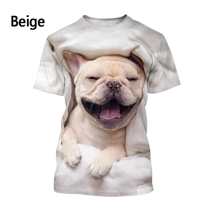 Animal French Bulldog 3D Printed T Shirts Men Women New Fashion Casual Short Sleeve T-shirt Kids  O-neck Dog Pattern Tee Tops